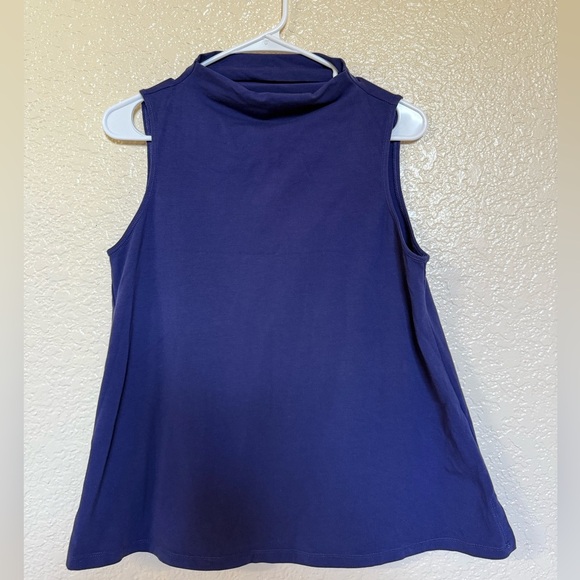 Eileen Fisher Women’s Purple Organic Cotton Mock Neck Tank Top Size S - Picture 1 of 5